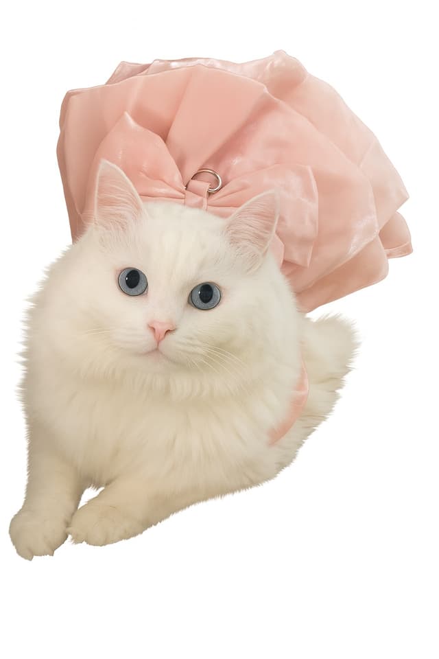 A fluffy white cat